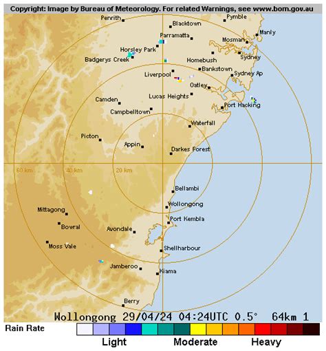 wollongong radar 64 Latest radar images for 128 km Sydney (Terrey Hills) sourced from BOM